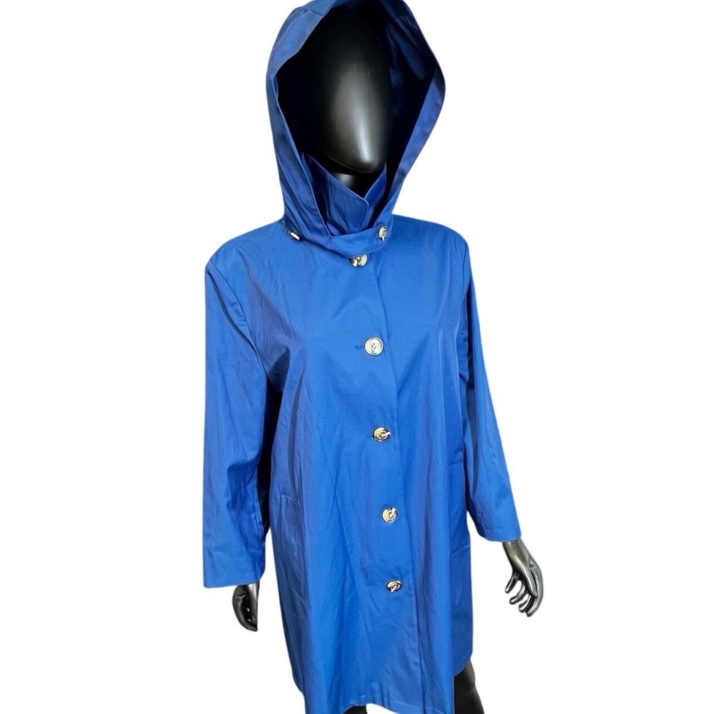 Lauren Ralph Lauren Blue Hooded Trench Coat
